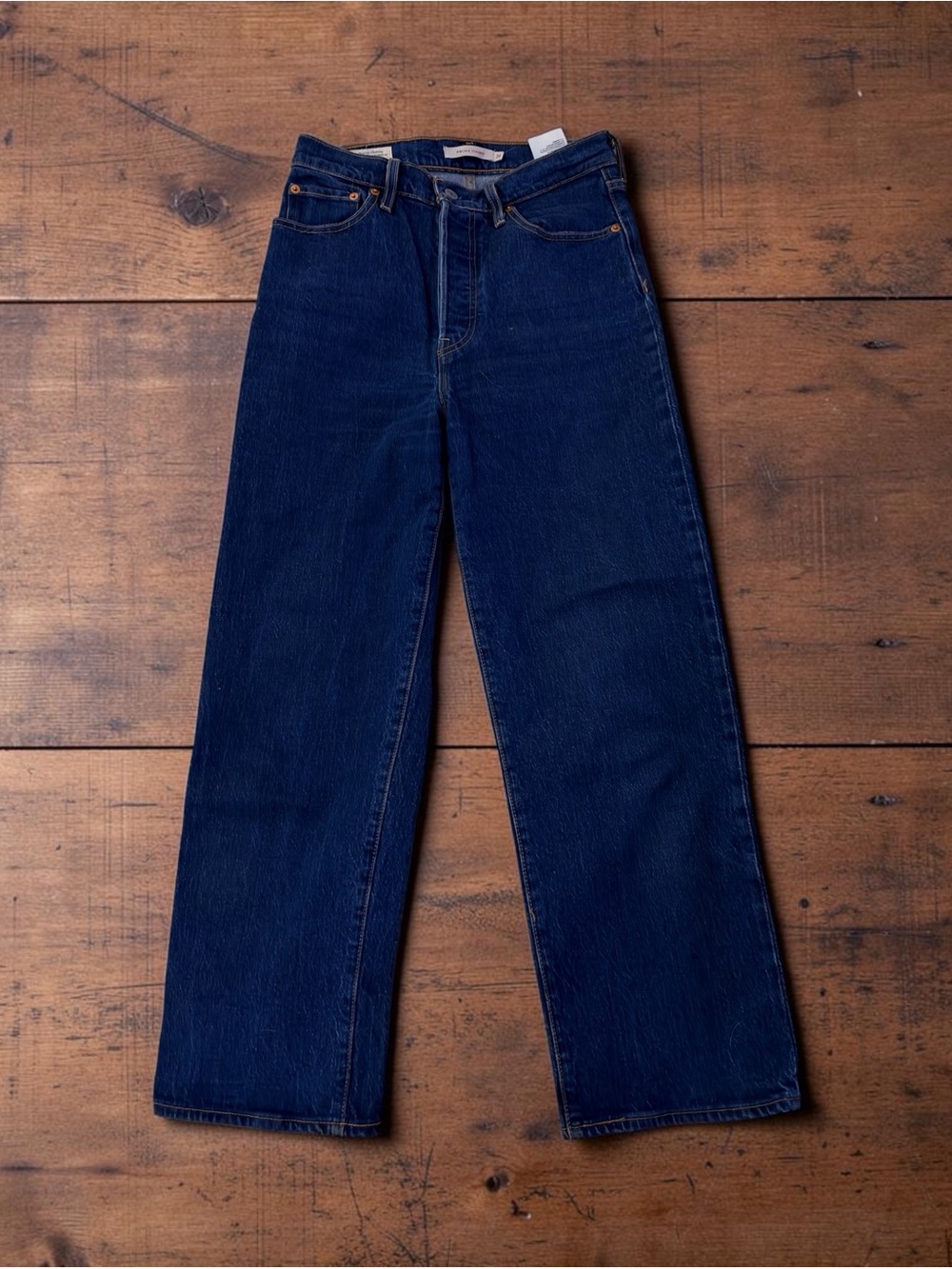 LEVI’S RIBCAGE STRAIGHT ANKLE LENGTH JEANS ULTRA HIGH RISE DARK BLUE WASH 28